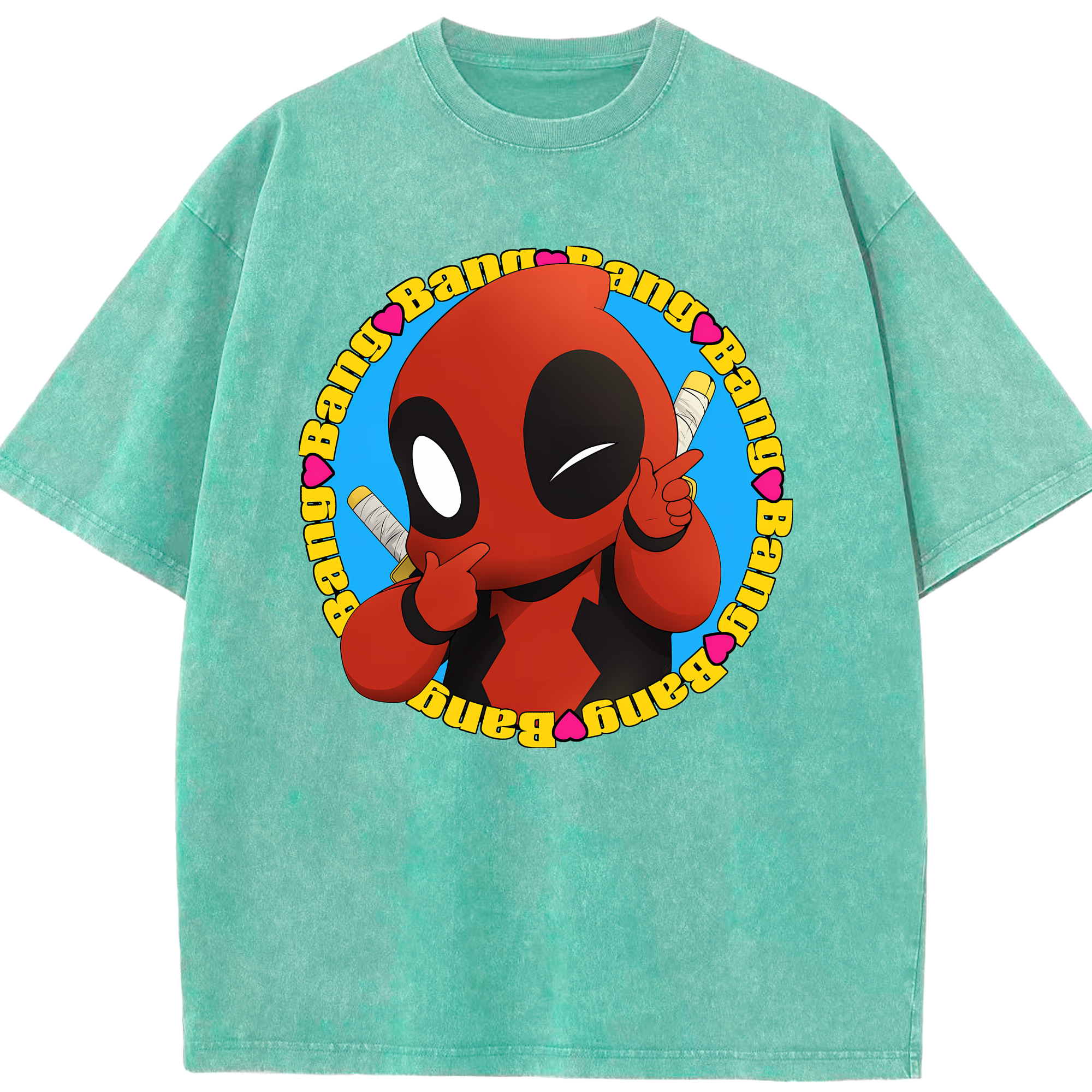 （画像用） Deadpool デッドプール 綿100% ヴィンテージ風 半袖Tシャツ（フロントプリント）